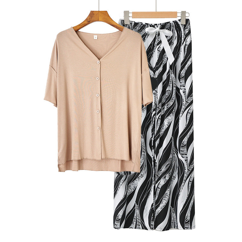 Modal Thin Pajamas Female Cotton Silk Home Clothing