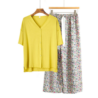 Modal Thin Pajamas Female Cotton Silk Home Clothing